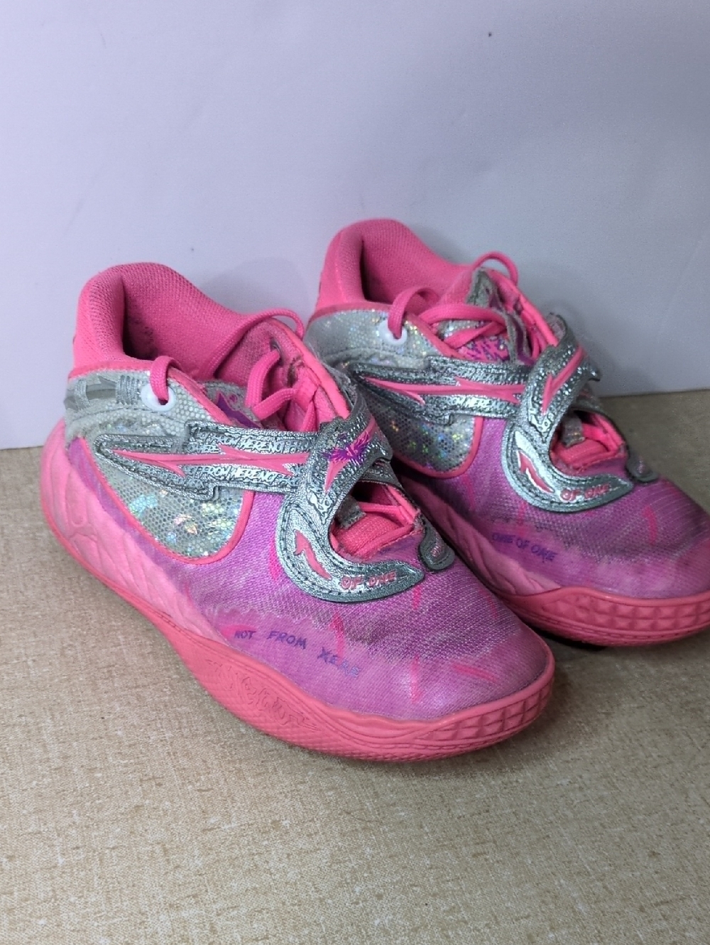 Puma MB.05 Lamelo Ball World Tour Size 11C Basketball Shoes Pink Metallic